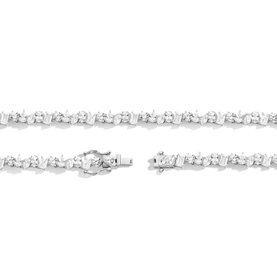 Mixed Shape Moissanite Diamond Tennis Necklace