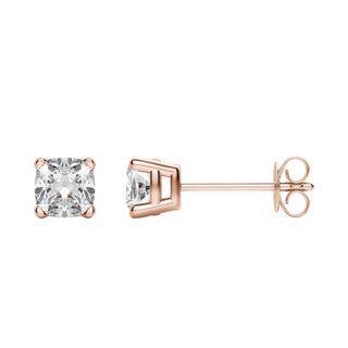 0.50-1.0 TCW Cushion Shaped Moissanite Solitaire Stud Earrings - crownmoissanite