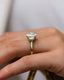 3.50 CT Old Mine Cushion Three Stone Moissanite Engagement Ring - crownmoissanite