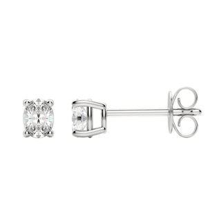 0.50-1.0 TCW Oval Shaped Moissanite Solitaire Stud Earrings - crownmoissanite