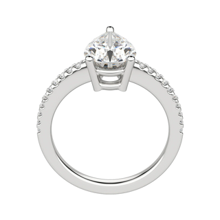 1.33 CT Pear Shaped Moissanite Solitaire Engagement Ring - crownmoissanite