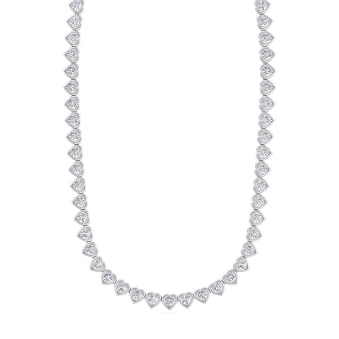 Round Moissanite Diamond Tennis Necklace