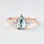1.52 CT Pear Shaped Moissanite Cluster Engagement Ring - crownmoissanite