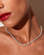Round Cut Moissanite Diamond Tennis Necklace