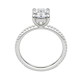 1.91 CT Oval Solitaire Moissanite Engagement Ring With Pave Setting - crownmoissanite