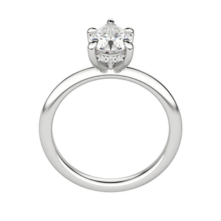 1.33 CT Pear Solitaire Moissanite Engagement Ring With Hidden Halo Setting - crownmoissanite