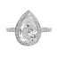 2.0 CT Pear Moissanite Halo Engagement Ring