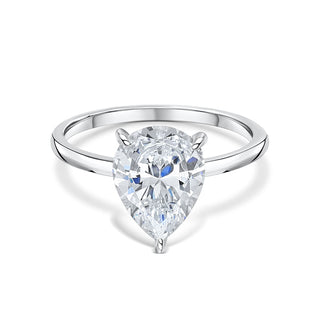 1.33 CT Pear Moissanite Diamond Hidden Halo Engagement Ring - crownmoissanite