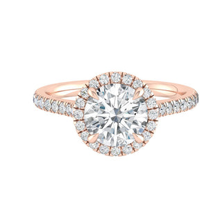 1.5 CT Round Cut Halo Pave Moissanite Engagement Ring - crownmoissanite