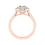1.5 CT Round Cut Halo Pave Moissanite Engagement Ring - crownmoissanite