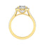 1.5 CT Round Cut Halo Pave Moissanite Engagement Ring - crownmoissanite