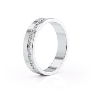 Round Stone High Polish Finish Men's Wedding Band - crownmoissanite