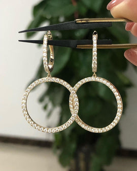 0.66 TCW Round Cut Moissanite Hoop Earrings - crownmoissanite