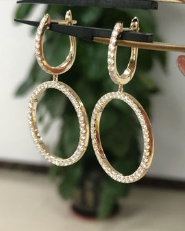 0.66 TCW Round Cut Moissanite Hoop Earrings - crownmoissanite
