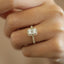 1.55 CT Emerald Shaped Moissanite Cluster Engagement Ring - crownmoissanite