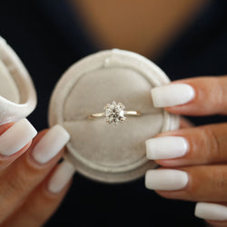 1.0 CT Round Cut Solitaire Moissanite Engagement Ring - crownmoissanite