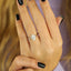 2.1 CT Oval Shaped Moissanite Cluster Engagement Ring - crownmoissanite