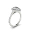 2.1 CT Pear Cut Halo Pave Moissanite Engagement Ring - crownmoissanite