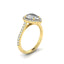 2.1 CT Pear Cut Halo Pave Moissanite Engagement Ring - crownmoissanite