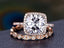 1.0 CT Cushion Shaped Moissanite Halo Bridal Ring Set - crownmoissanite