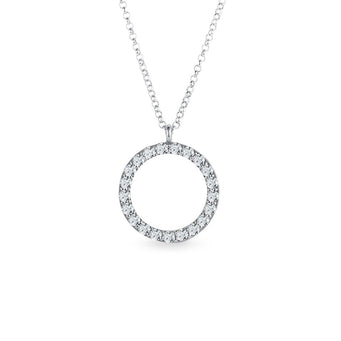0.30 TCW Round Moissanite Diamond Circle Pendent Necklace - crownmoissanite