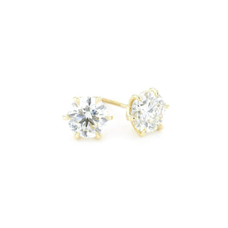 3.45 TCW Round Moissanite Solitaire Stud Earrings - crownmoissanite