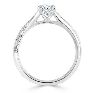 0.75 CT Oval Shaped Moissanite Solitaire Engagement Ring - crownmoissanite