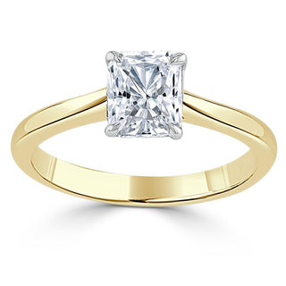 1.0 CT Radiant Cut Solitaire Moissanite Engagement Ring - crownmoissanite