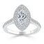 1.0 CT Marquise Cut Halo Moissanite Engagement Ring With Pave Setting - crownmoissanite