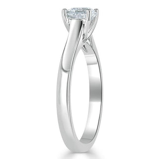 1.0 CT Asscher Shaped Moissanite Solitaire Engagement Ring - crownmoissanite