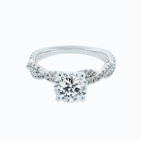 1.50 CT Round Shaped Moissanite Solitaire Twisted Engagement Ring - crownmoissanite