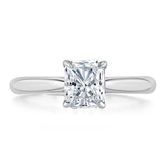 1.0 CT Radiant Cut Solitaire Moissanite Engagement Ring - crownmoissanite