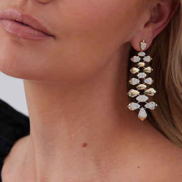 3.17 TCW Round Moissanite Diamond Long Drop Earrings