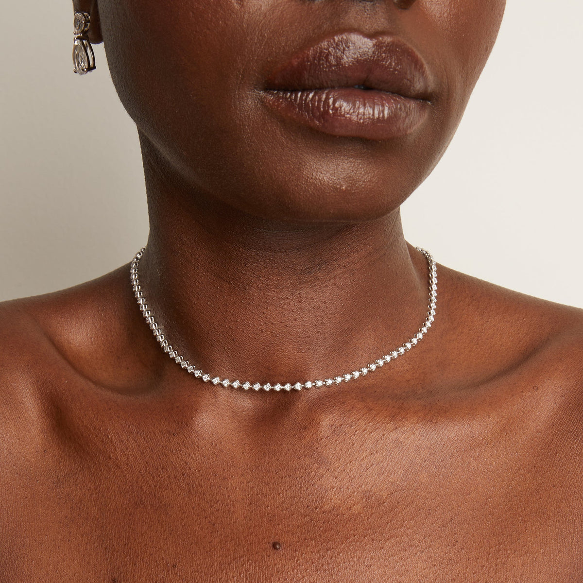 Round Cut Lab Grown Diamond Tennis Necklace