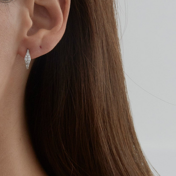 0.42 TCW Round Moissanite Diamond Huggie Earrings