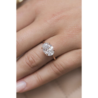 3.50 CT Oval Solitaire Moissanite Engagement Ring - crownmoissanite