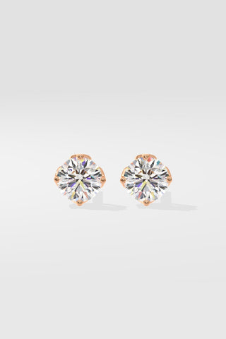 1.0 TCW Round Cut Moissanite Solitaire Stud Earrings - crownmoissanite