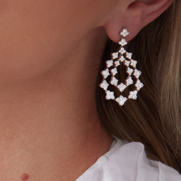 4.63 TCW Round Moissanite Diamond Drop Earrings