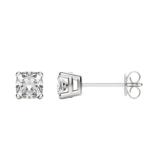 0.50-1.0 TCW Cushion Shaped Moissanite Solitaire Stud Earrings - crownmoissanite