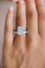 5.50 CT Emerald Solitaire Hidden Halo Moissanite Engagement Ring - crownmoissanite