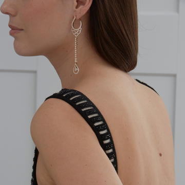 3.77 TCW Round Moissanite Diamond Chandelier Earrings