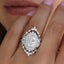 3.0 CT Oval Moissanite Double Halo Engagement Ring