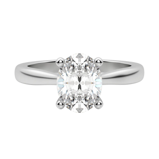 1.33 CT Oval Moissanite Diamond Solitaire Engagement Ring - crownmoissanite