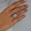 4.0 CT Oval Halo & Pave Moissanite Engagement Ring - crownmoissanite
