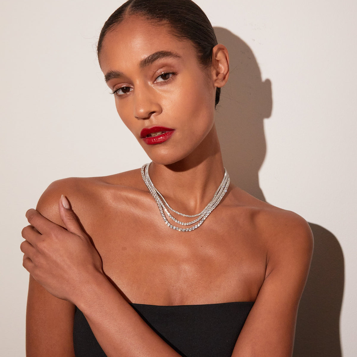 Round Cut Moissanite Diamond Tennis Necklace