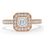 1.05 CT Asscher Cut Halo Pave Setting Moissanite Engagement Ring - crownmoissanite
