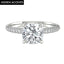 1.7 CT Cushion Shaped Moissanite Hidden Halo Engagement Ring - crownmoissanite
