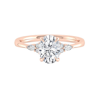 1.91 CT Oval Shaped Moissanite Cluster Engagement Ring - crownmoissanite