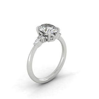 1.91 CT Oval Shaped Moissanite Cluster Engagement Ring - crownmoissanite