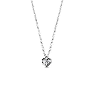 0.60 TCW Round Moissanite Diamond Heart Shaped Pendent Necklace - crownmoissanite